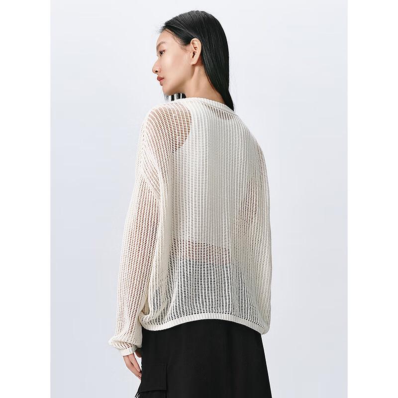 PEACEBIRD Women's Hollow Knit Two-Piece Cardigan Set