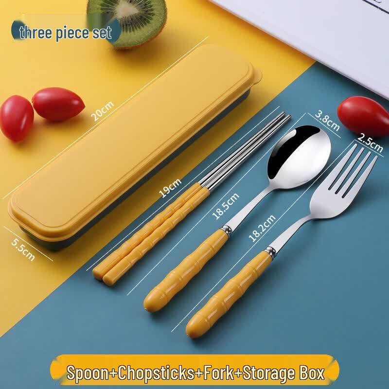 Portable 3-Piece Stainless Steel Cutlery Set