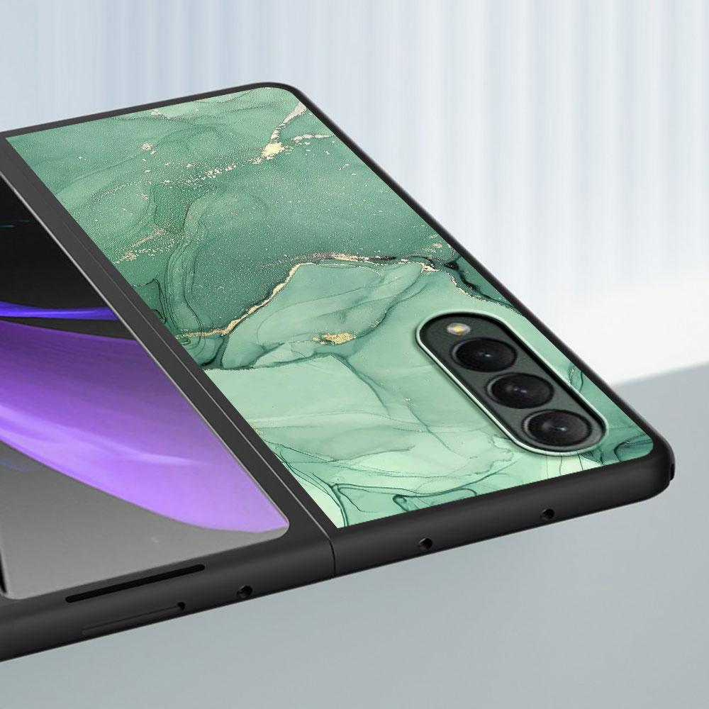 for Samsung Galaxy ZFold4 Z Fold4 Z Fold5 5G Z Fold3 Hard PC Shockproof Cases Cover Granite Marble Back