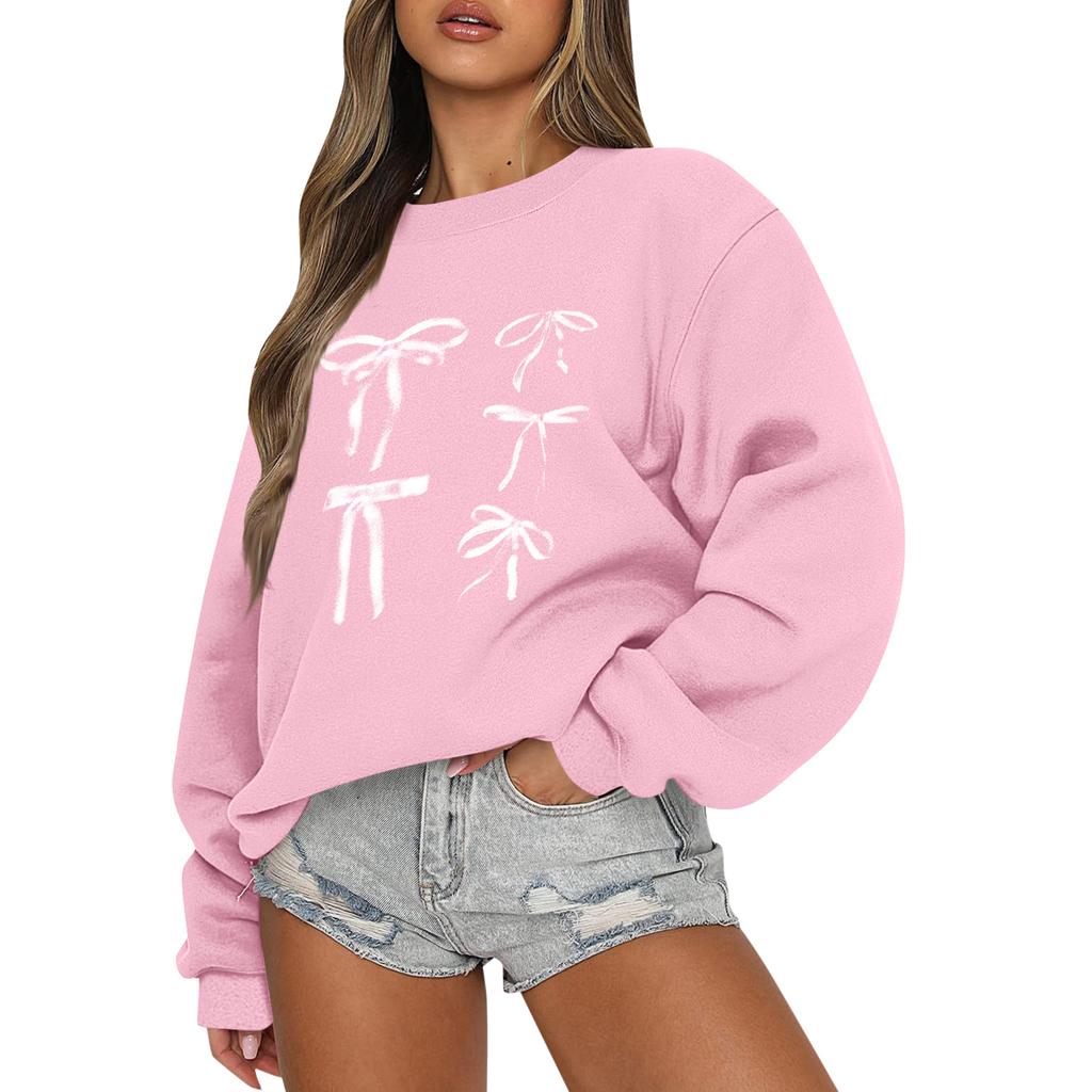 Women  Tops Women's Long Sleeve Sweatshirt Casual Crewneck Loose Fit Pollover Fleece Tops