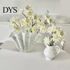 Decorative Fake Flowers Simulated Snow Lotus Artificial Flower Realistic Faux Silk Bouquet with 6 Indoor Full Blooms for Vase Floral Arrangement