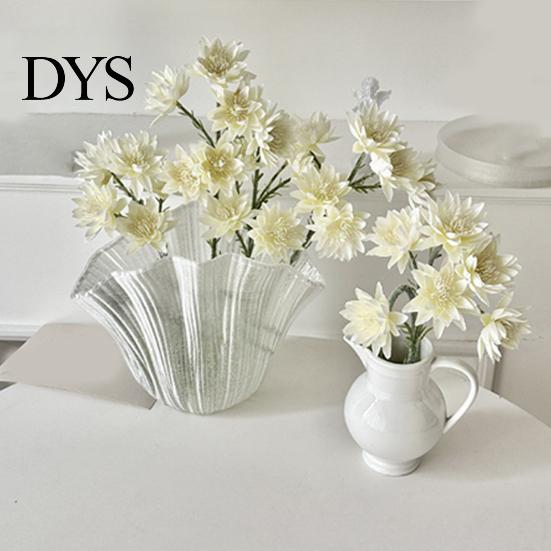Decorative Fake Flowers Simulated Snow Lotus Artificial Flower Realistic Faux Silk Bouquet with 6 Indoor Full Blooms for Vase Floral Arrangement