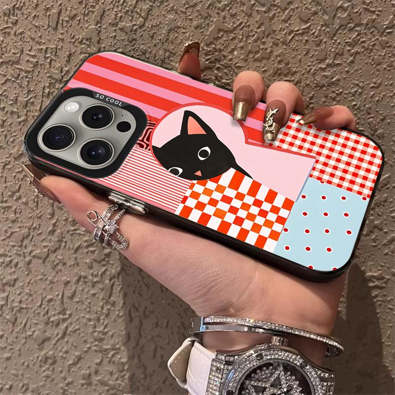 Cute Lazy Lying Gray Cat Hard Frosted Case for iPhone 17 Air 16 E 15 14 Plus 13 12 Mini 11 Pro Max Acrylic Sheet Silicone Cover