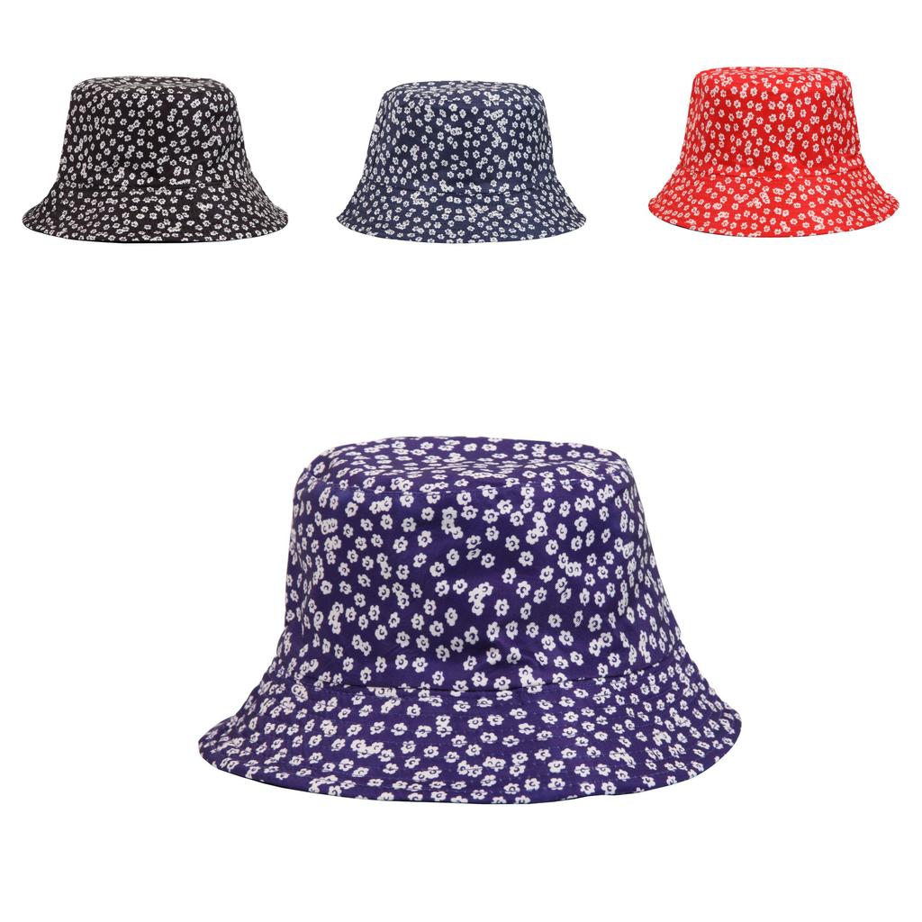 Hat Versatile Style Flower Print Womens Sunshade Hatscaps Fishermans