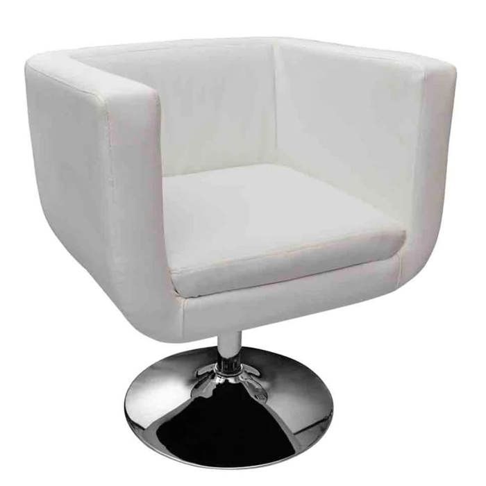 VidaXL Tabouret de Bar Cuir Artificiel Blanc Meuble Mobilier de Bar Chaise 240040