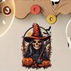 Pumpkin Witch Pendant Decorative Car Rearview Mirror Hanging Charm Acrylic 2D Halloween Christmas Party Decoration