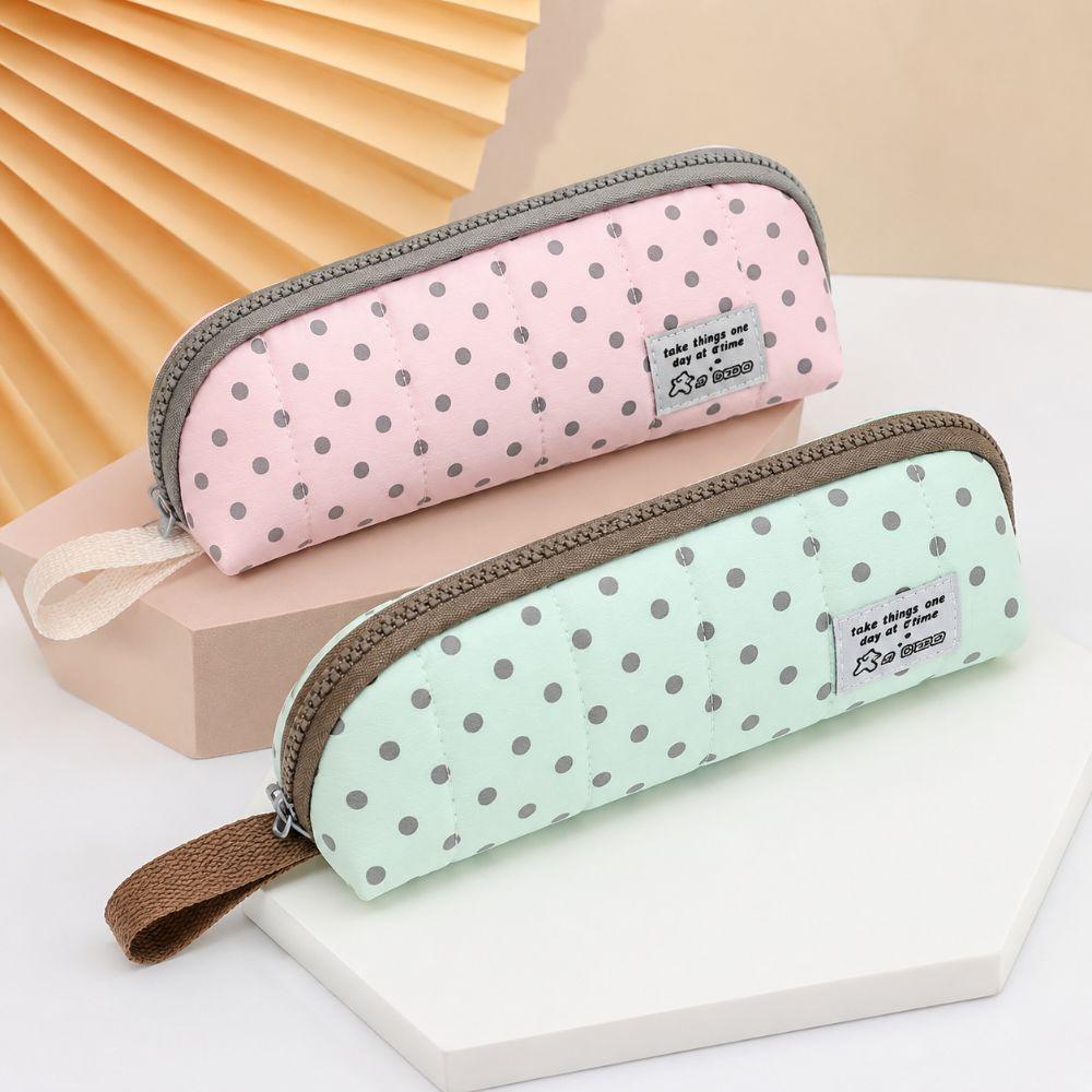 Astuccio Portatile Sacca per Cancelleria a Pois Astuccio Portatile per Matite Materiale Scolastico