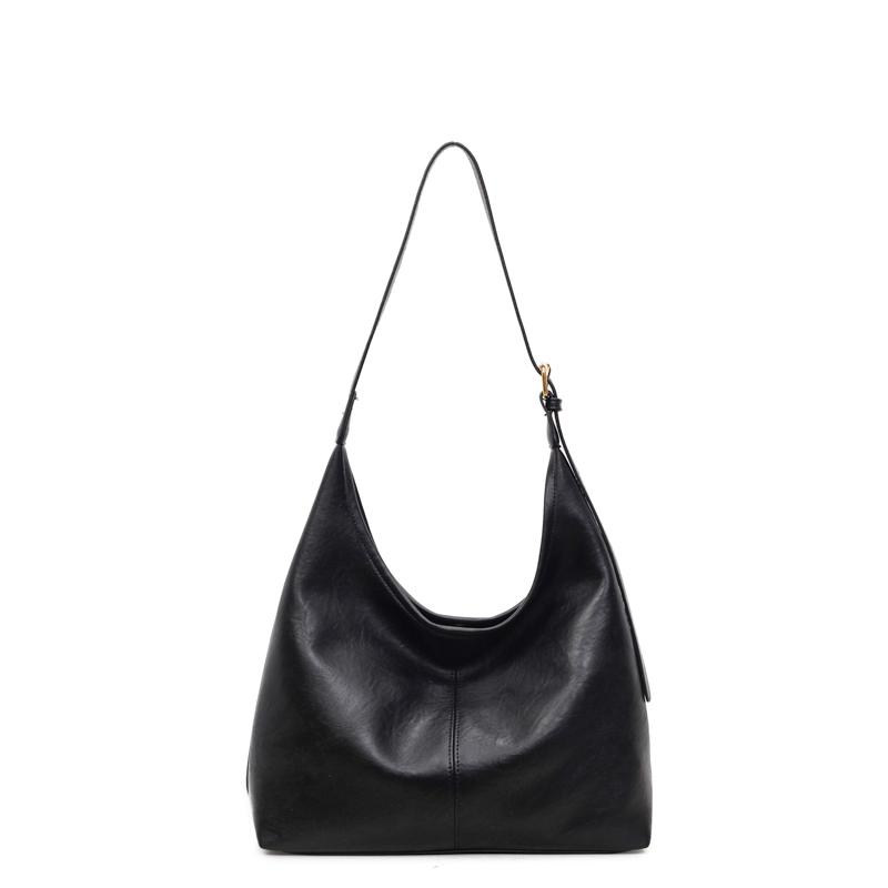 Vintage Commuter Large Capacity Bag Women's Soft Leather Shoulder Bag Underarm Tote Bag