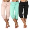 Kadın Rise Pockets Capri Casual Katı Spor Düşük Pantolon Şort