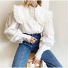 European and American Doll Collar Cotton Long-sleeved Shirt