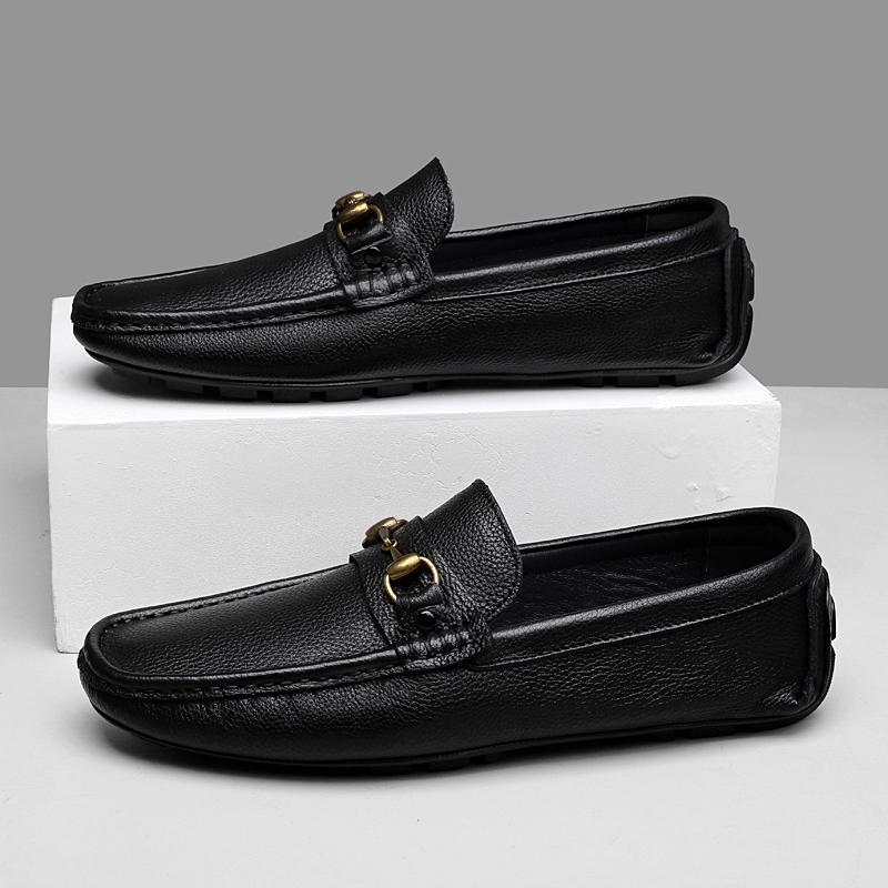 Fashion Fast Delivery Office Loafers Genuine Leather Men Casual Shoe Dress Business Slip on Footwear Breathable Moccasins Driving Shoes