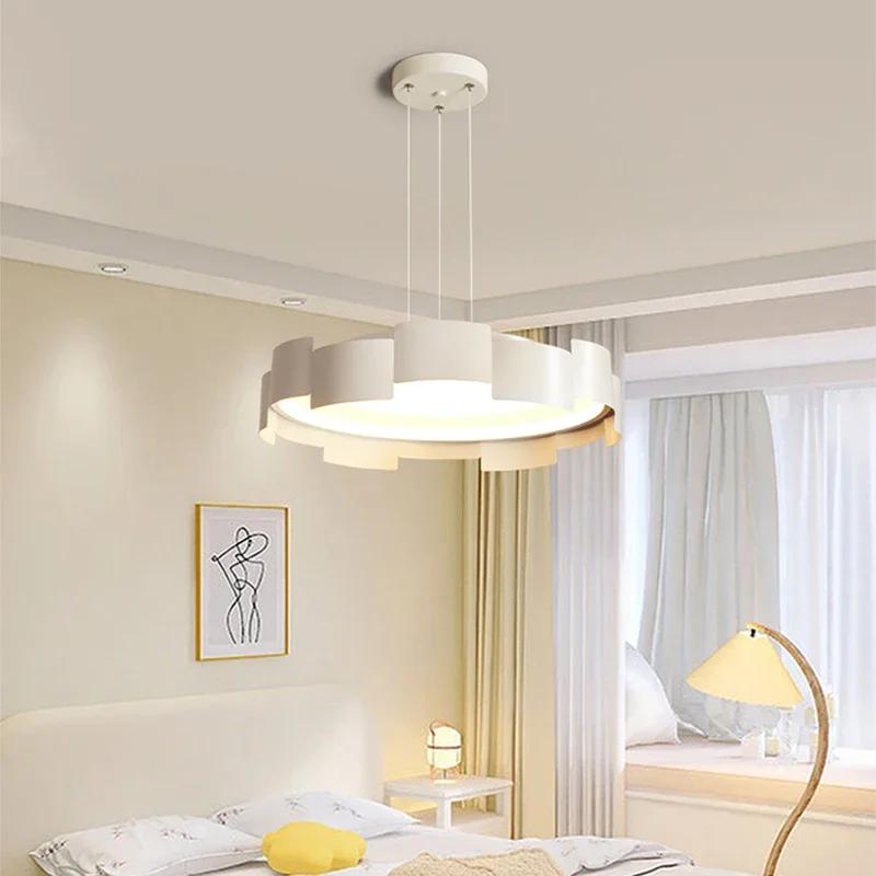 Modern LED Ceiling Lamp for Living Dining Room Aisle Bedroom Creamy Wind Ceiling Chandelier Indoor Home Decor Lighting Fixture