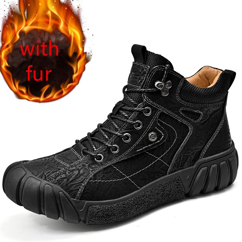 Fashion Man Cotton Shoes Lace Up Ankle Booties for Men Platform Short Barrel Sale Non Slip Trendy Designer Original Deals New Snow Boots