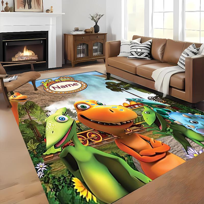 Custom Personalization Dinosaur Train Area Rug - Perfect For Kitchen, Bathroom,Laundry Room Decor Large Size Available,Gift All Seasons