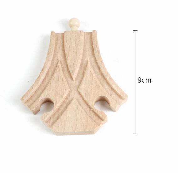 Wooden Railway Track Accessories Beech Wood Train Track Parts Compatible with Thomas and Major Brands Toys