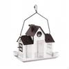 Solar Bird Feeder House Roofed Hanging for Outdoor White