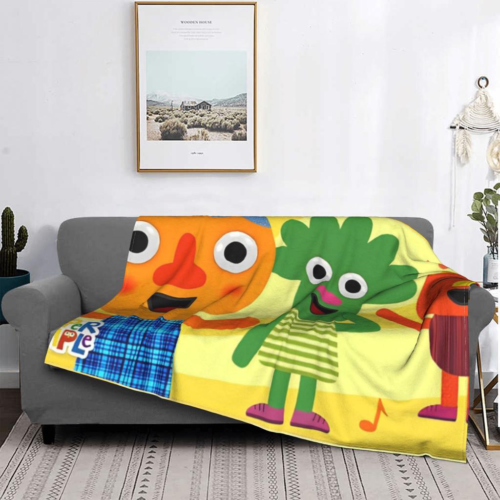 Noodle & Pals Micro Super Simple Velvet Throw Blankets Nursery Rhymes Songs Blanket for Sofa Office Warm Bedding Throws