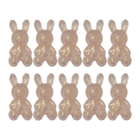 10 st Glittrig Akryl Kaninberlock Mini Påsk Sittande Kanin Dekoration 3D Djurfigur DIY Hantverk Handgjorda Projekt Material Tillbehör