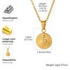 Stainless Steel Snake Pattern Medallion Pendant for Women 18K Gold Plated Link Chain Necklaces Clavicle Chain Statement Jewelry