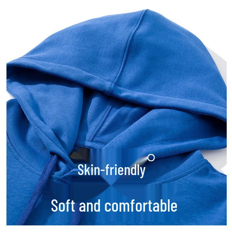 Męska i damska bluza z kapturem na wiosnę/jesień, z długim rękawem, z dzianiny frotte o splocie pętelkowym