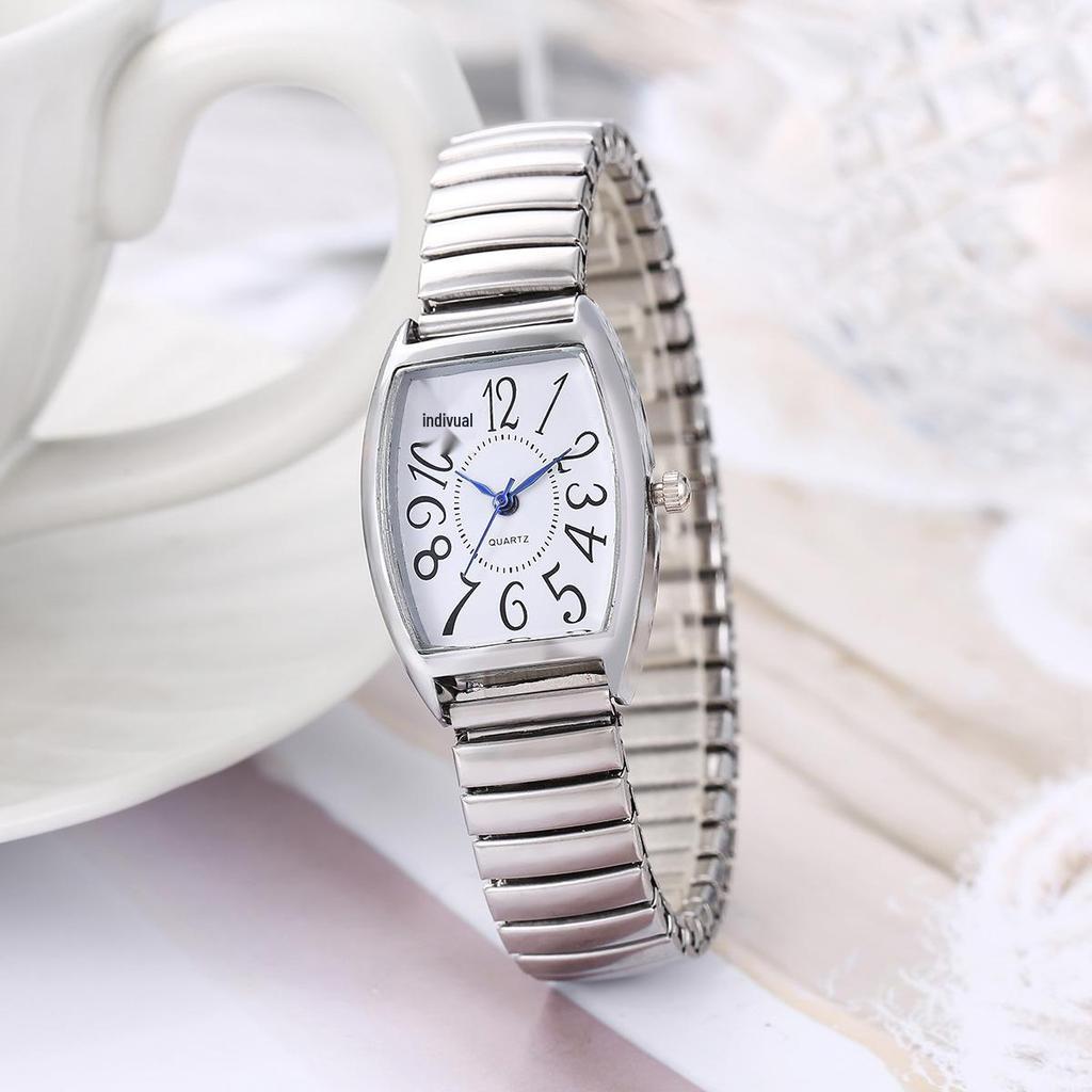 Clear Large Numbers Elastic Band Watch for Elderly & Middle-Aged Men and Women