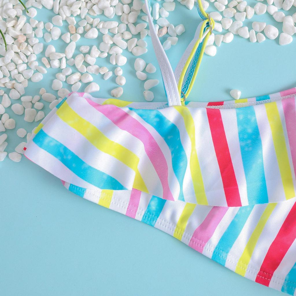 Girls' Striped Bikini Set
