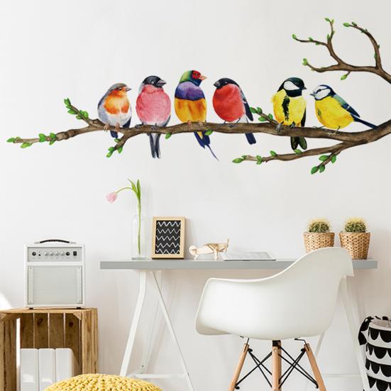 Birds on The Tree Branch Wall Sticker Removable Peel And Stick Wall Decal