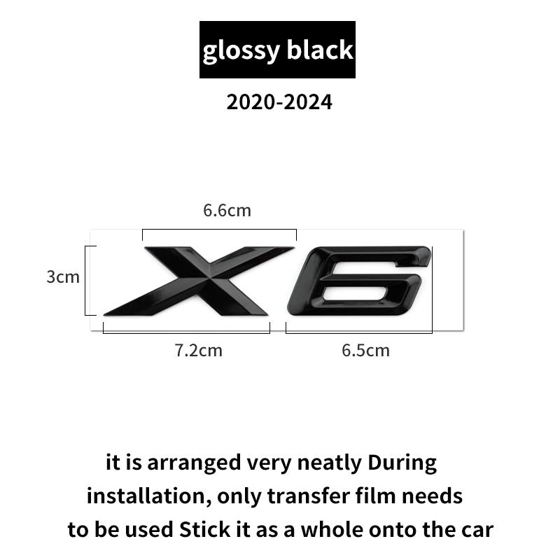 Suitable for BMW X1 X2 X3 X4 X5 X6 X7 F49 U12 F39 G08 G18 F15 F25 F26 G01 G02 G05 G06 G07  and Tail Letters Silver Black