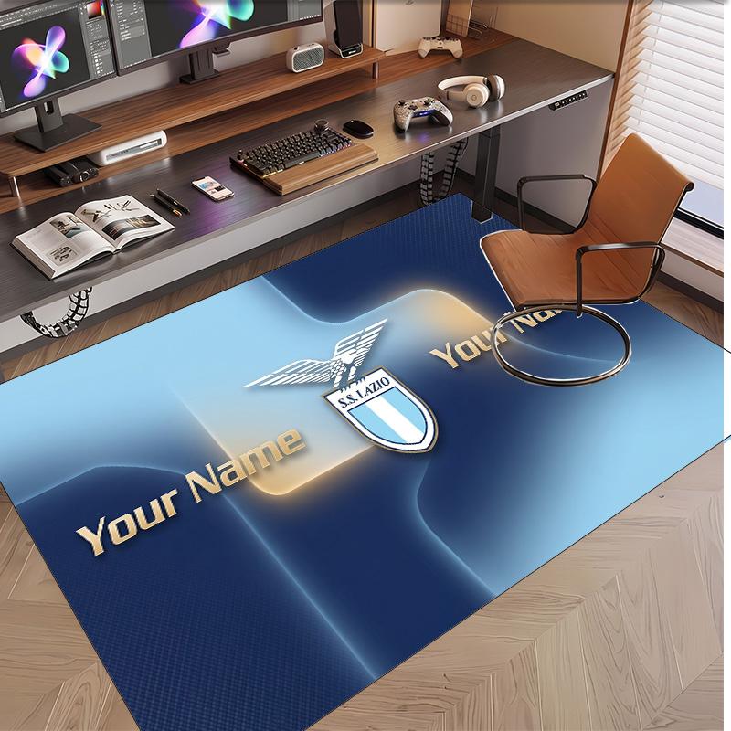 Personalized Crystal Velvet Carpet Lazio FC Pattern Non Slip Floor Rug