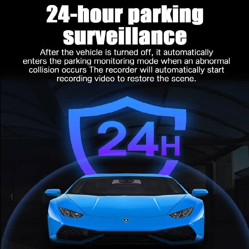 2/3-Kanal WIFI Auto DVR, Hochauflösende 1080P In-Car Dashcam mit drei Kameras, Videoaufzeichnung.