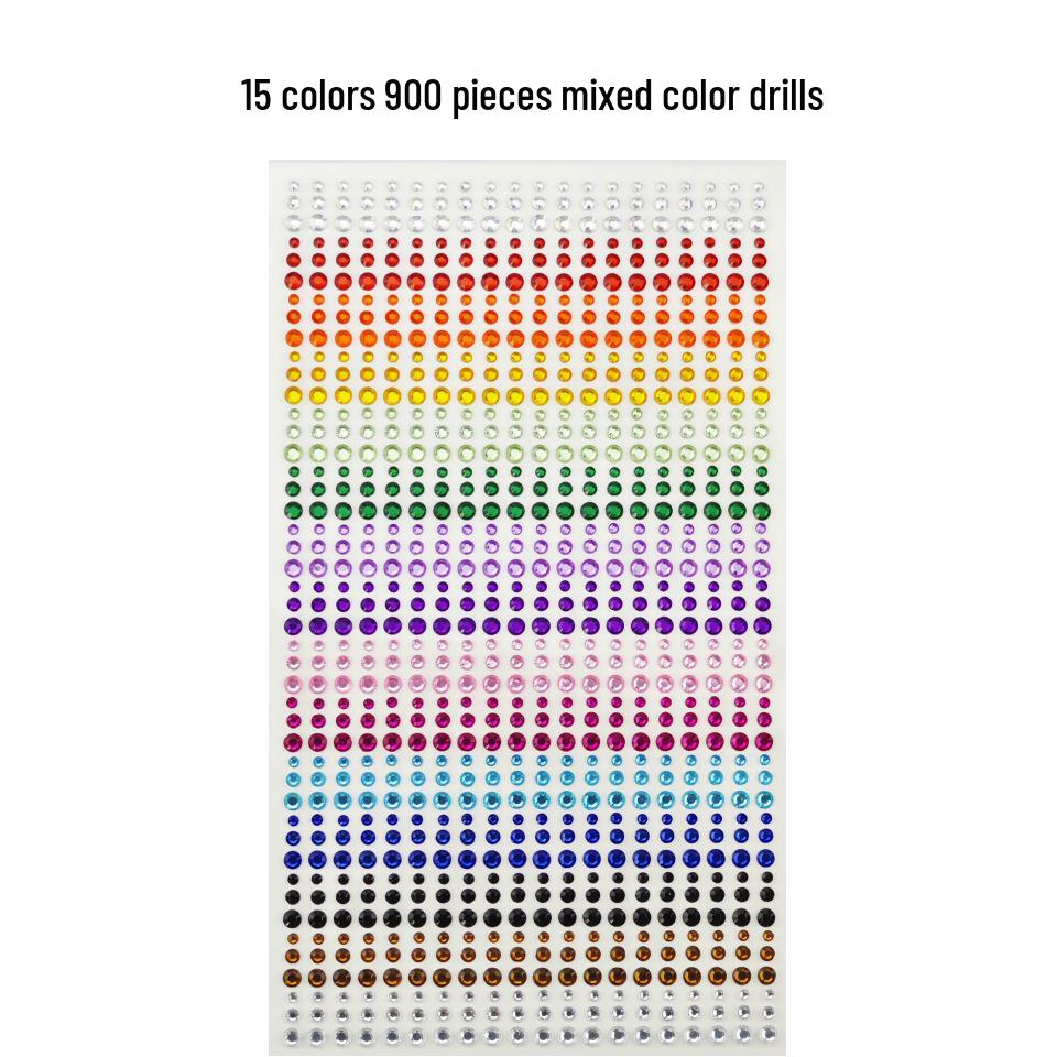 900-Piece Rhinestone Stickers: 15 Colors for Kids' Eye Makeup & Face Decoration