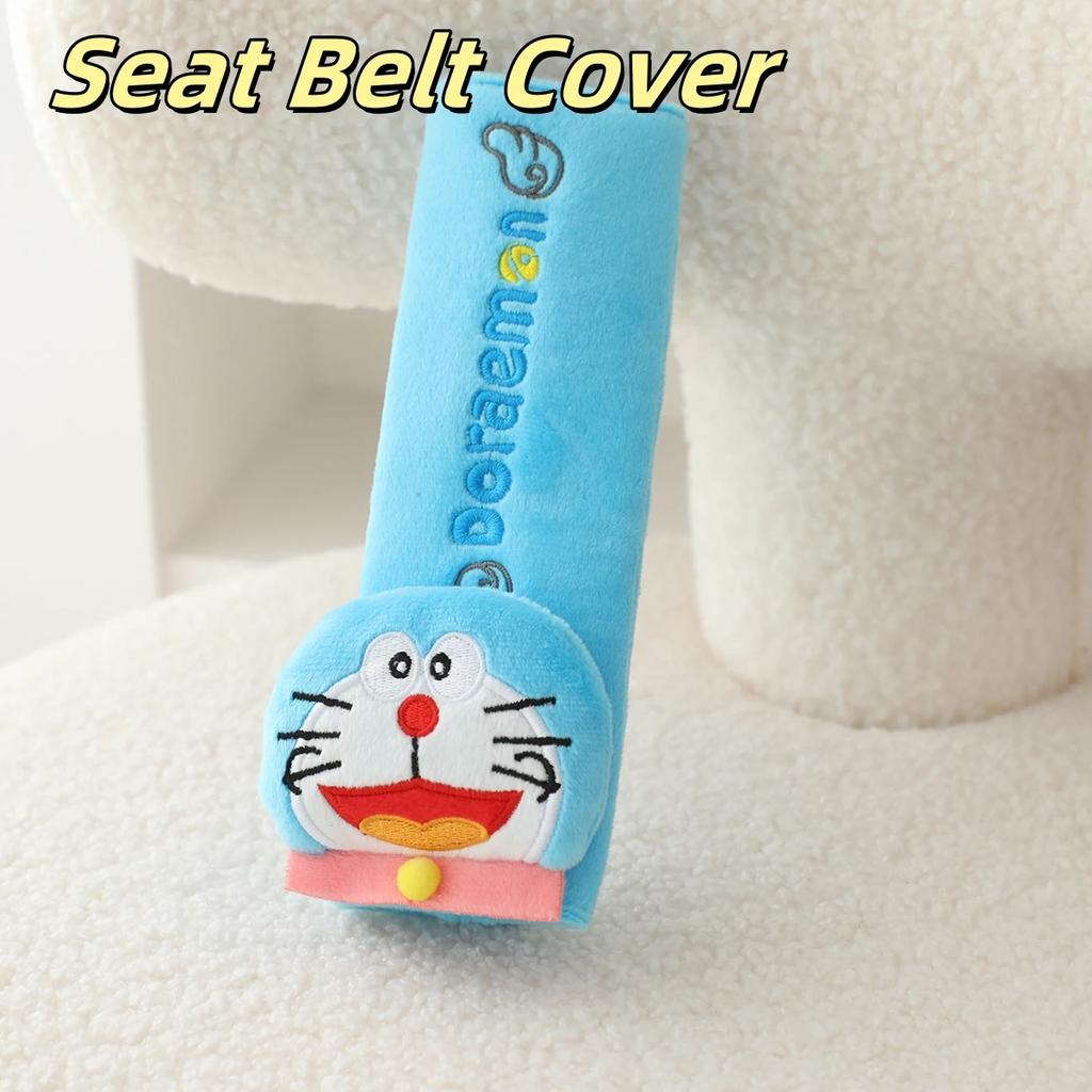 Stuffed Doraemon Comfortable Headrest Neck Safety Seat Back Cushion Seat Belt Cover Throw Pillow Japanese Style Car Decor Girl