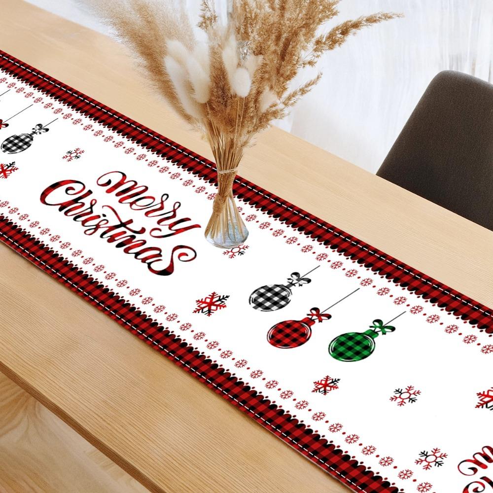 Christmas Snowman Table Runner Linen Home Dining Room Decor Festive Holiday Tablecloth for Living Room