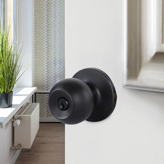 ידית דלת מנירוסטה פנימית לבית, למשרד, לחדר שינה, לחדר אמבטיה, נעילת פרטיות שקטה, ידית דלת פנימית חלופית, שחור מט