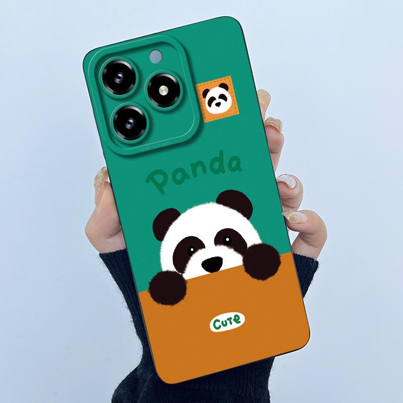 Case For Realme C61 C63 Cute Panda Sweet Girls Cats Silicone Soft Back Cover For Realme Narzo N63 2024 Bumper Protective Casing