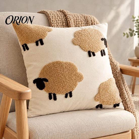 Washable Plush Pillow Protector Fuzzy Sheep Cushion Case, Cute Lamb Throw Cover, Fluffy Decorative Case Textured Pillowcase for Sofa Couch Living Room