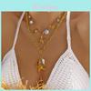 Beach Theme Necklace With Butterfly Bow Flower Starfish Umbrella For Women Summer Accessories