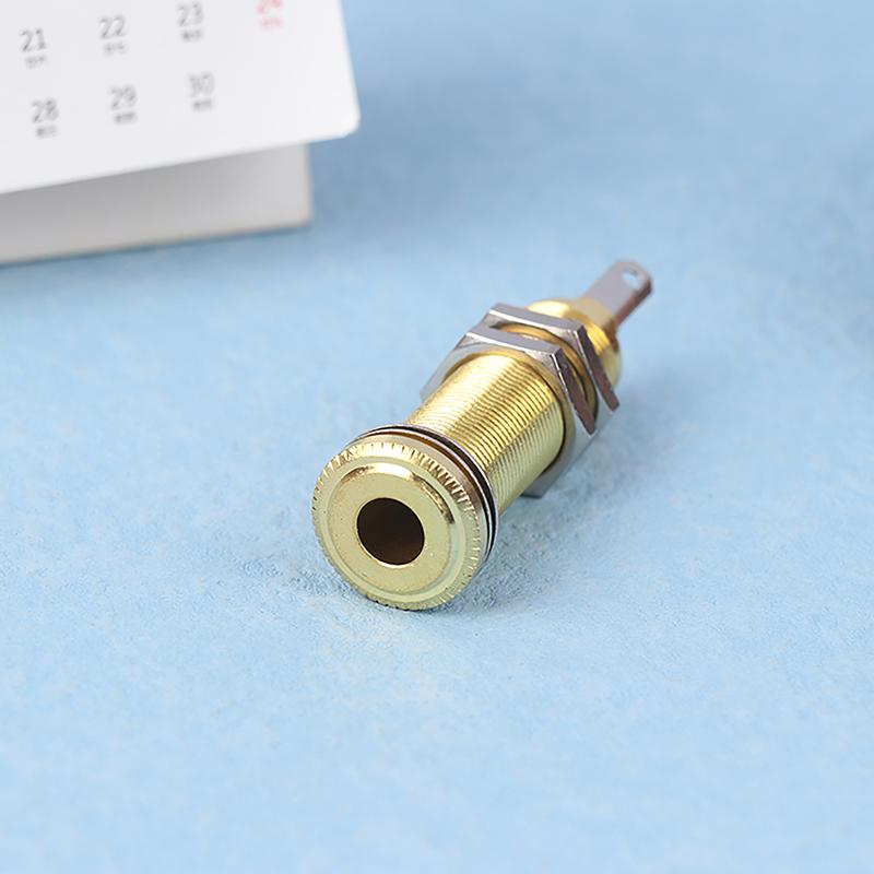 1/4 Inch Output Straight Tube Style Anti-noise Audio Jack Brass Electric Guitar Bass Jack Plug 6.35mm Socket Stereo