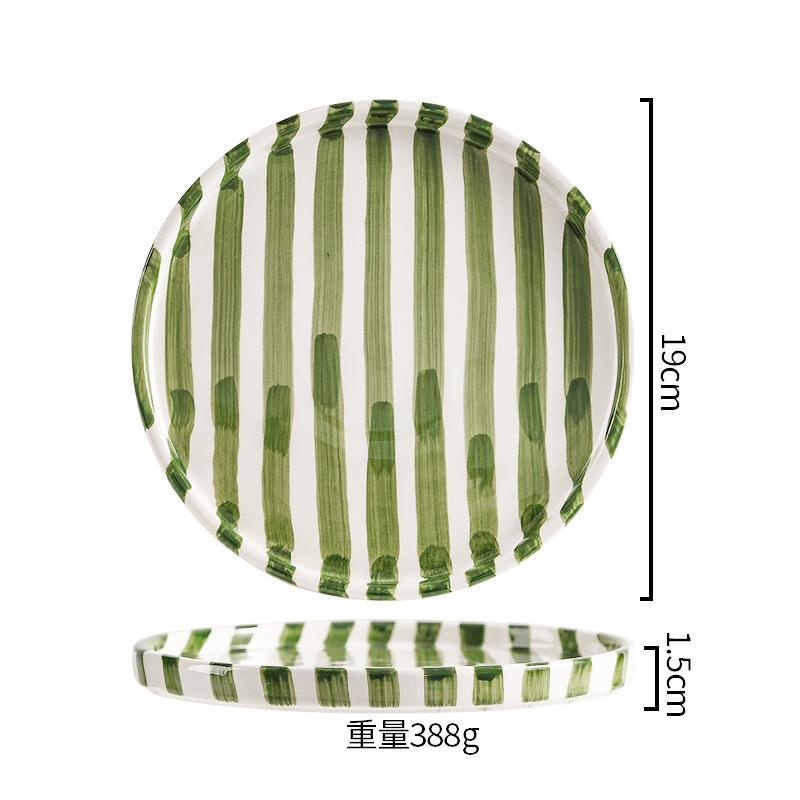 Minimalistische gestreepte handgetekende kop en schotel set, keramische melkkoffiekop, 280ml/9.5oz afternoon tea koffiekop, huishoudelijk drinki