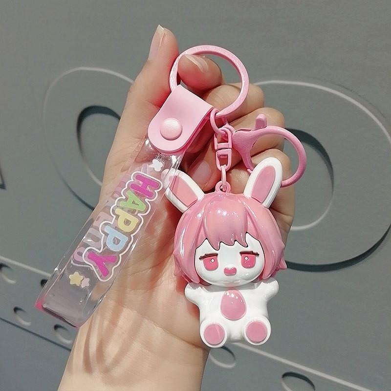 Adorable Electroplated Pvc Cartoon Eyed Dog Keychain Perfect For Gifts