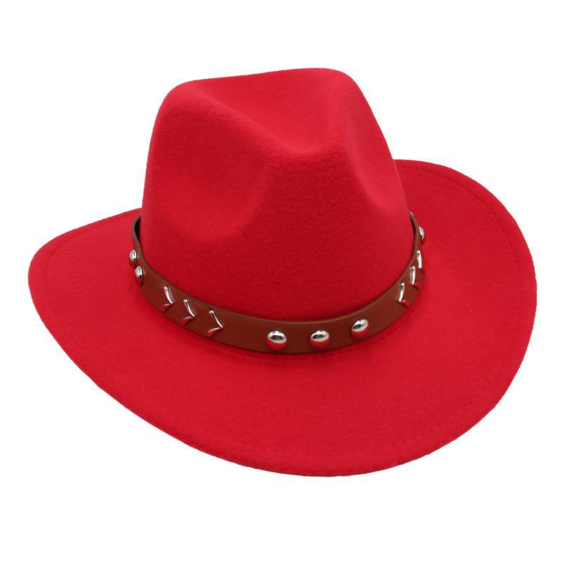 Rivet Tibetan Top Hat Belt Western Cowboy Hat Jazz Hat Guozhuang Dance Felt Hat Mongolian Sun Hat Wholesale For Men And Women