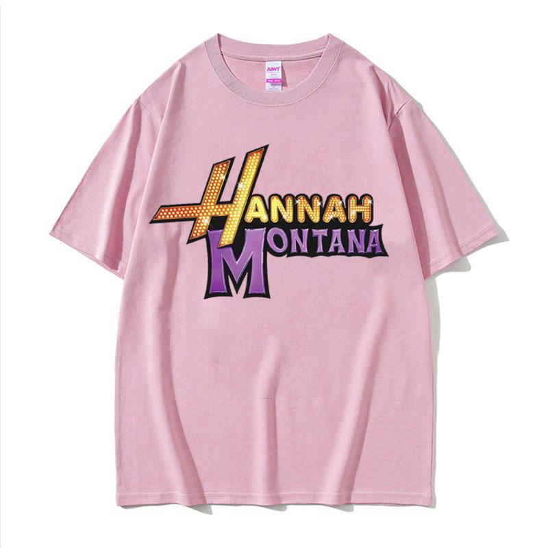 New Hannah Montana Logo T Shirt Men Women Summer Casual Short Sleeve Tee Shirt Unisex Fashion Aesthetic Trend Tshirt Streetwear