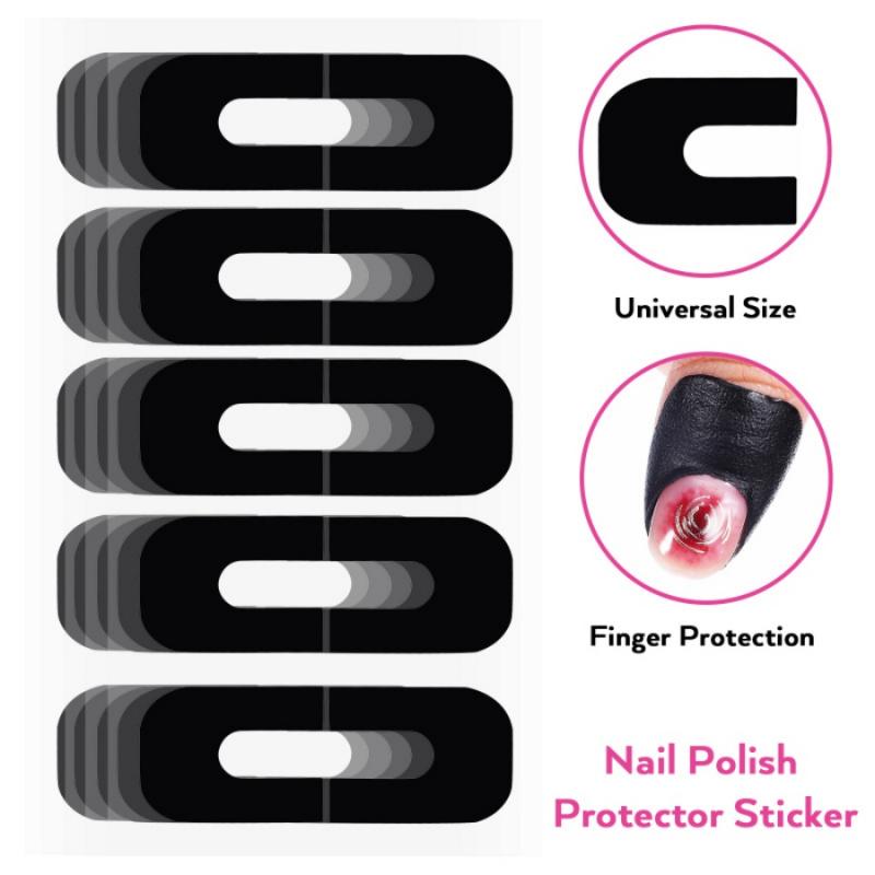 20/50pcs Nail Art Anti-Spill Stickers Beginner U-Shape Finger Edge Nail Polish Anti-Overflow Patch Tearable Nail Gel Silicone
