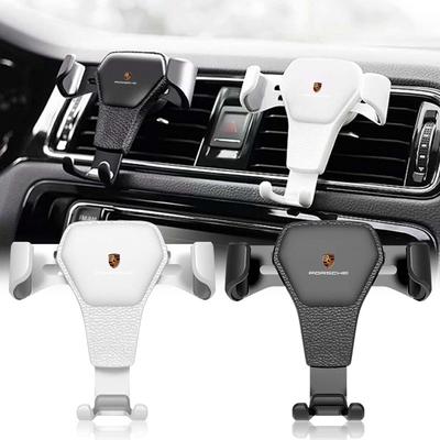Gravitační držák telefonu s odznakem auta Držák Klip do mřížky ventilace Stojan Příslušenství Pro Porsche Boxster Cayenne Panamera Macan Cayman 911 918 996 917 991