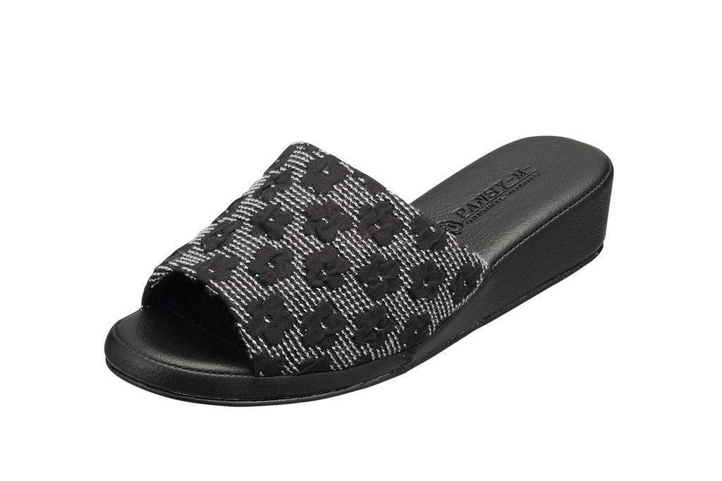 Pansy 9335 Indoor Puffed Jacquard Size Black Shoes, Weave, Women's, M,