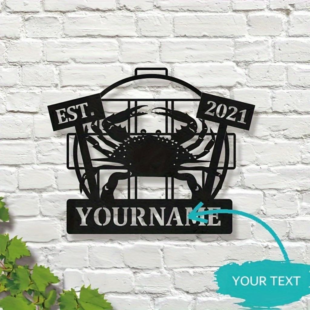 Personalized Maryland Crab Metal Wall Art Custom Family Name Established Year Hot Sale Home Decor