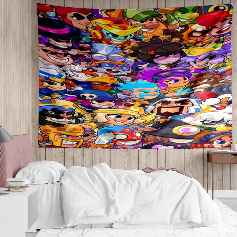 1PC Game Brawl Adventure Heroes K-pop Music Group Tapestry Accessories for Bedroom,Livingroom, Dormitory Room Wall Decor Fan Birthday Gifts
