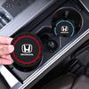 2pcs Silicone Car Coasters Water Cup Slots Non-Slip Mat Drink Pads For Mugen Power Civic Accords CRV Hrv Jazz CBR VTEC VFR