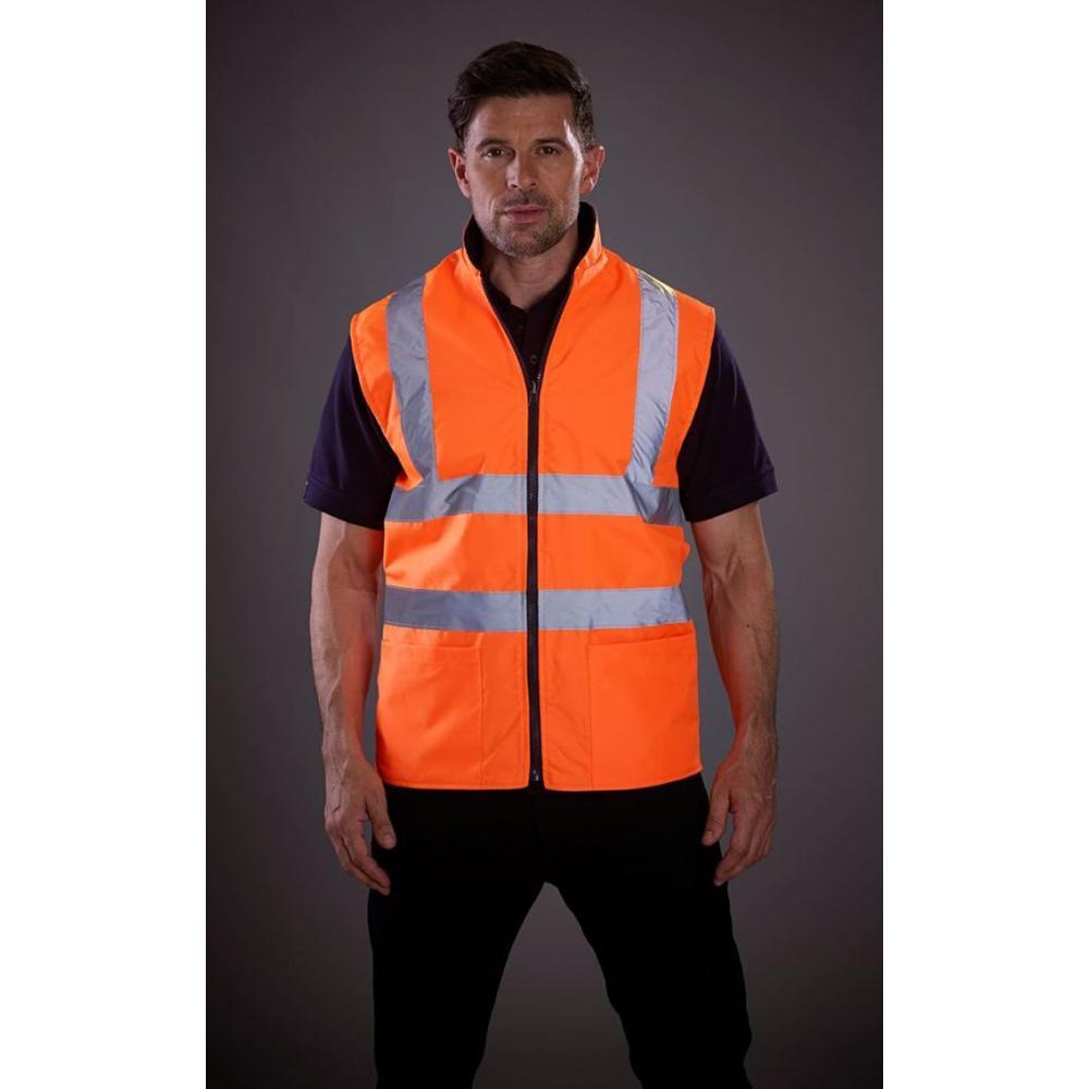 Yoko Mens Workwear Hi-Vis Reversible Fleece Vest / Jacket