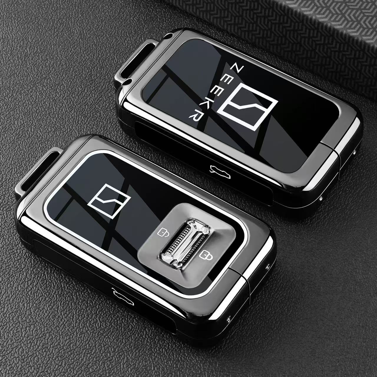 Car Accessories Zinc Alloy Tpu Key Case Cover Holder Chain For Zeekr Zeekr 9X   Fob Smart Remote Control Key Protection